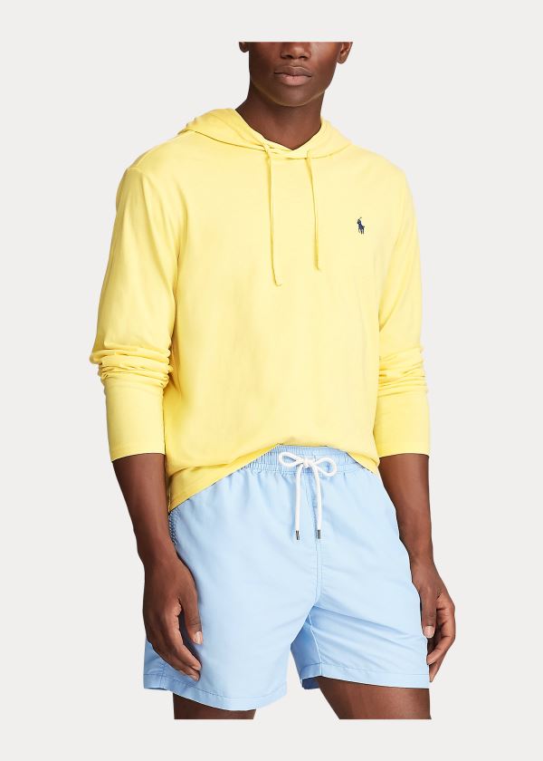Polo Ralph Lauren Duksevi 2023 - Polo Ralph Lauren Cotton Jersey Hooded T- Shirt Žuta Muške