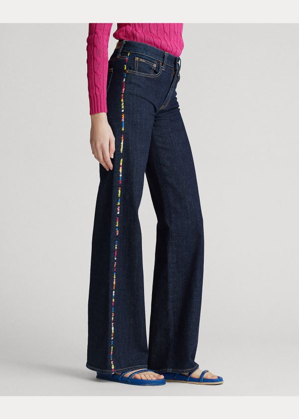 Polo Ralph Lauren Farmerke 2023 - Polo Ralph Lauren Ulta Stretch Wide-Leg  Jean Tamno Indigo Ženske